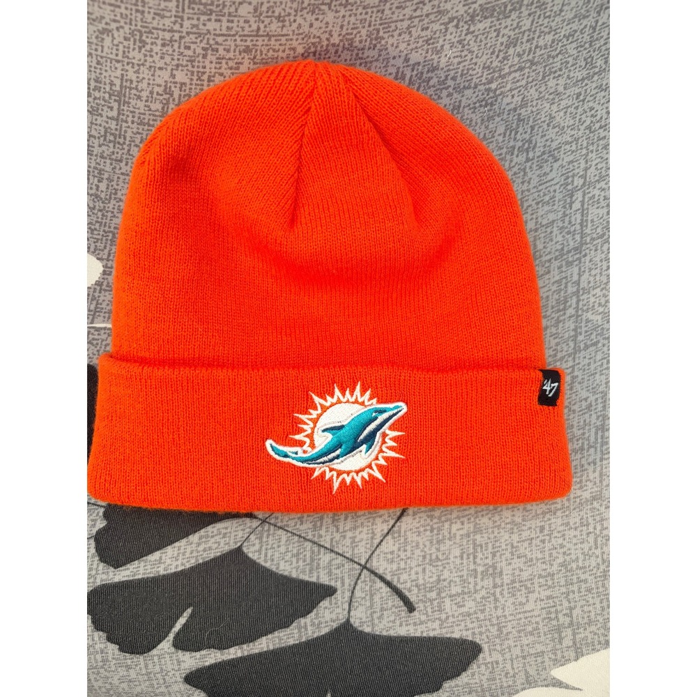 Miami Dolphins '47 Brand NFL Orange Cuffed Knit Beanie Hat OSFA Football Winter